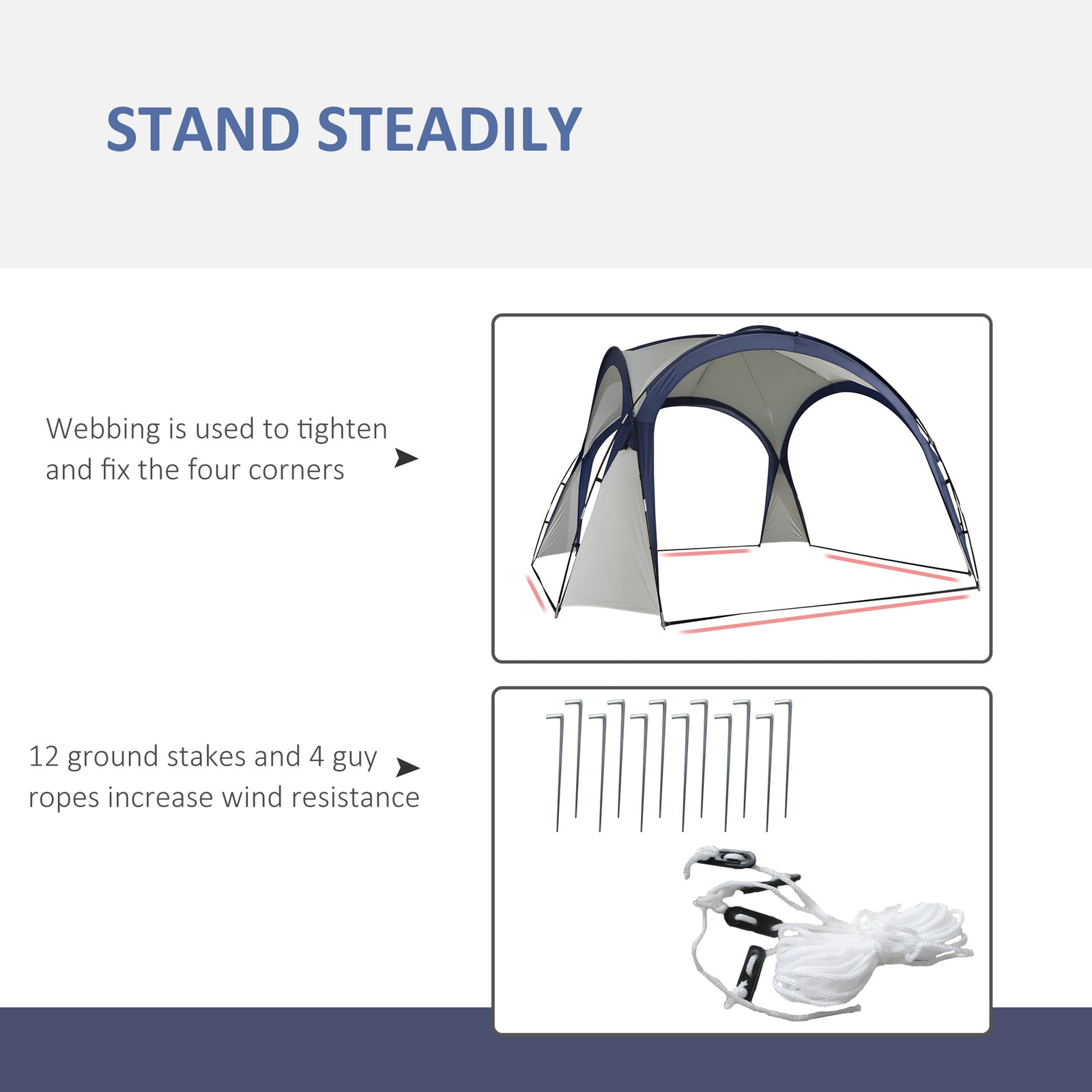 Outdoor Gazebo Event Dome Shelter Party Tent For Garden 3.5 x 3.5m | Multi Colour