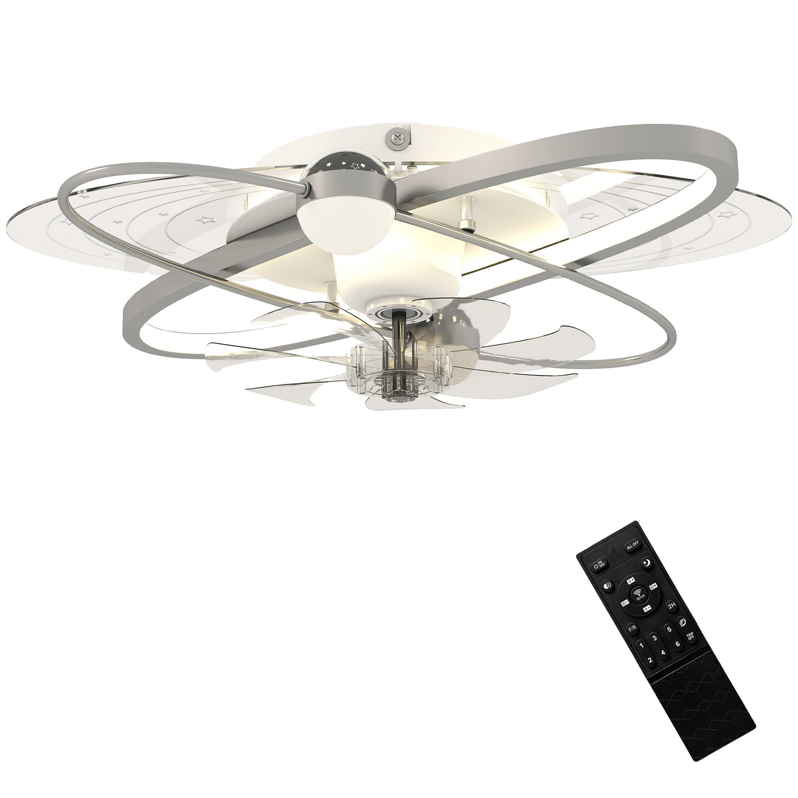 Ceiling Fan With Light And Remote & App Control Led Ceiling Fan Light | Silver