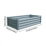 Outdoor Galvanized Steel Garden Bed Garden Planter Plant For Vegetables Flowers Herb | Grey