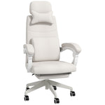 Home Office Swivel Chair W/ Footrest | White