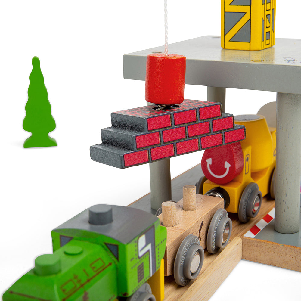 Yellow Crane Accessory for Wooden Train Sets