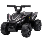 6v Electric Car, Kids Atv With Handlebar Button Control | Black