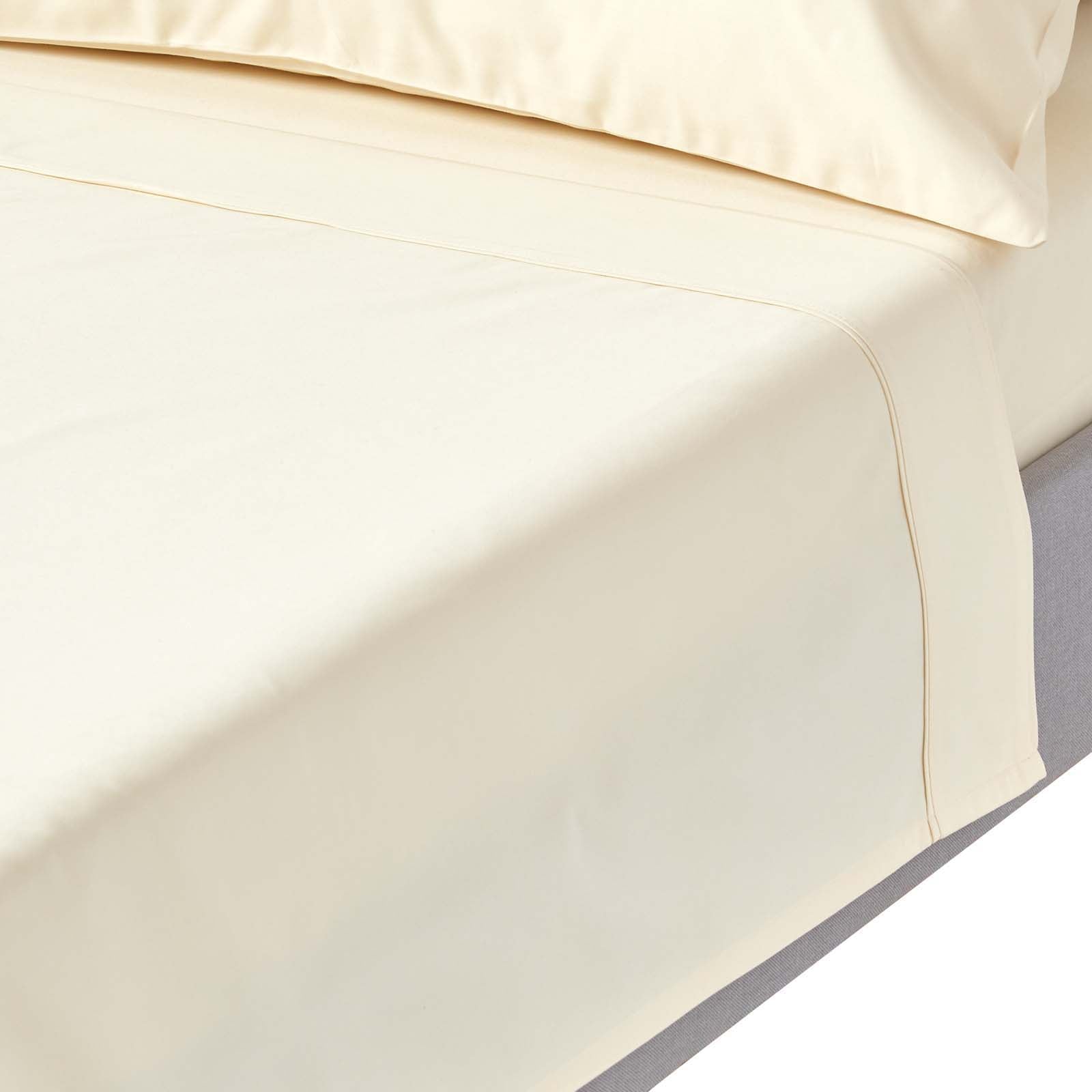 Egyptian Cotton Flat Sheet 1000 Thread Count | Single | Cream