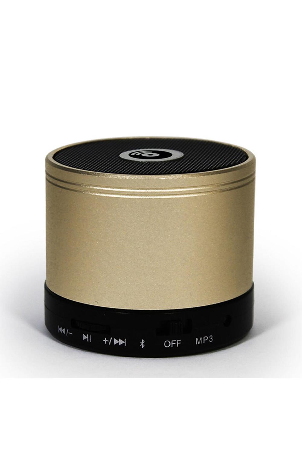 Mini Bluetooth Speaker With Led, Mp3, Fm Radio & Micro Sd Slot | Gold