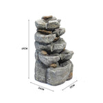 Water Feature Outdoor Led Waterfall Electric Fountain Rockery Garden Decor