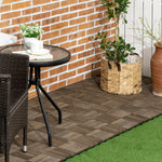 27 Pcs Brown Outdoor Flooring Tiles 30x30 Cm, 2.5㎡ Pack | Charcoal Gray