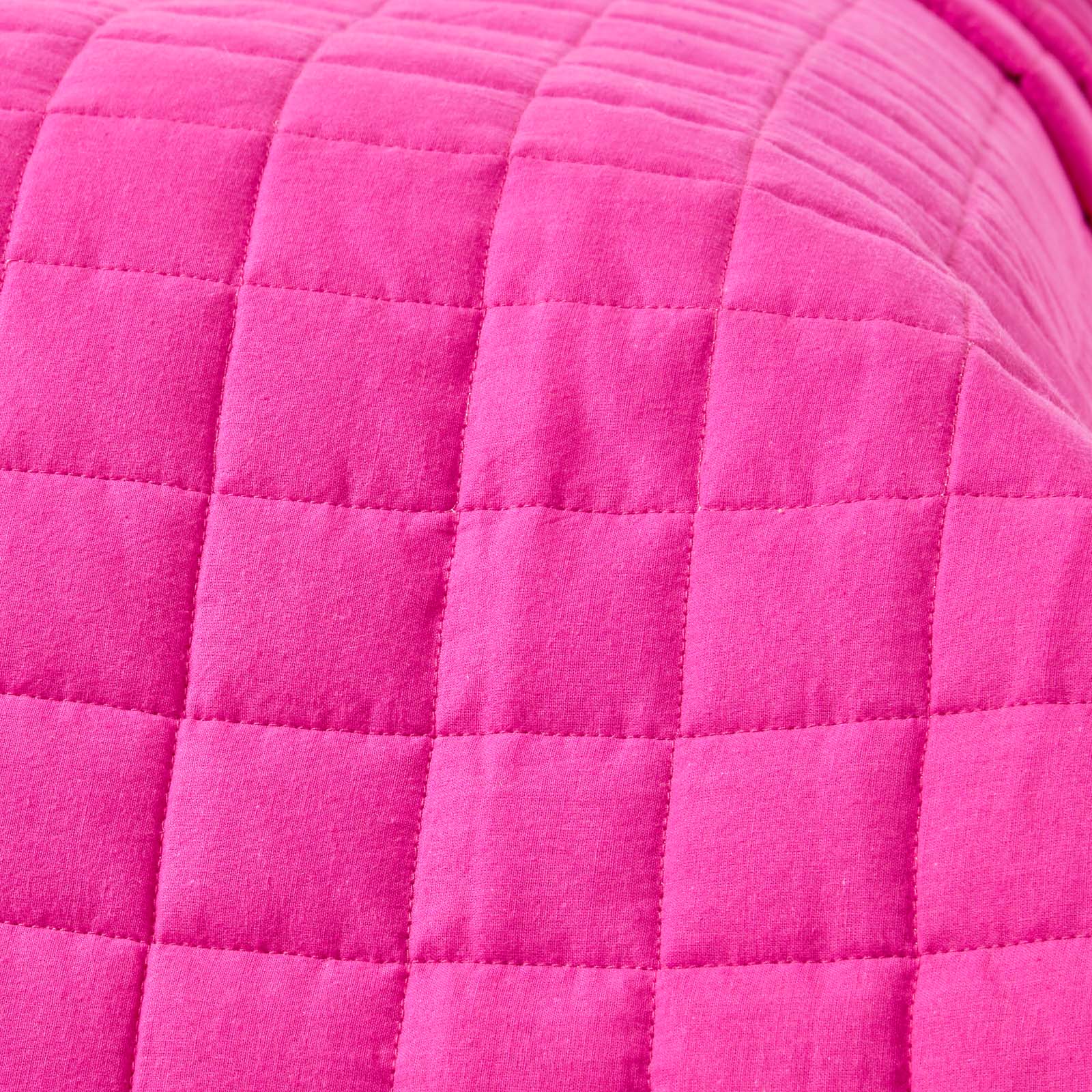 Cotton Quilted Reversible Bedspread | 230cm x 250cm | Cerise pink