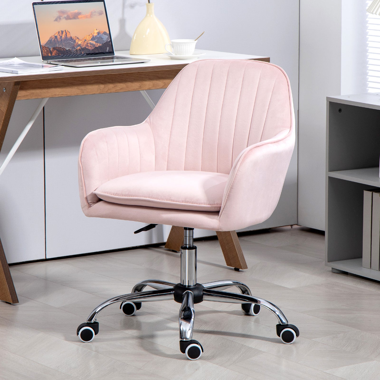Office Chair, Swivel Desk Chair W/ Adjustable Height | Pink