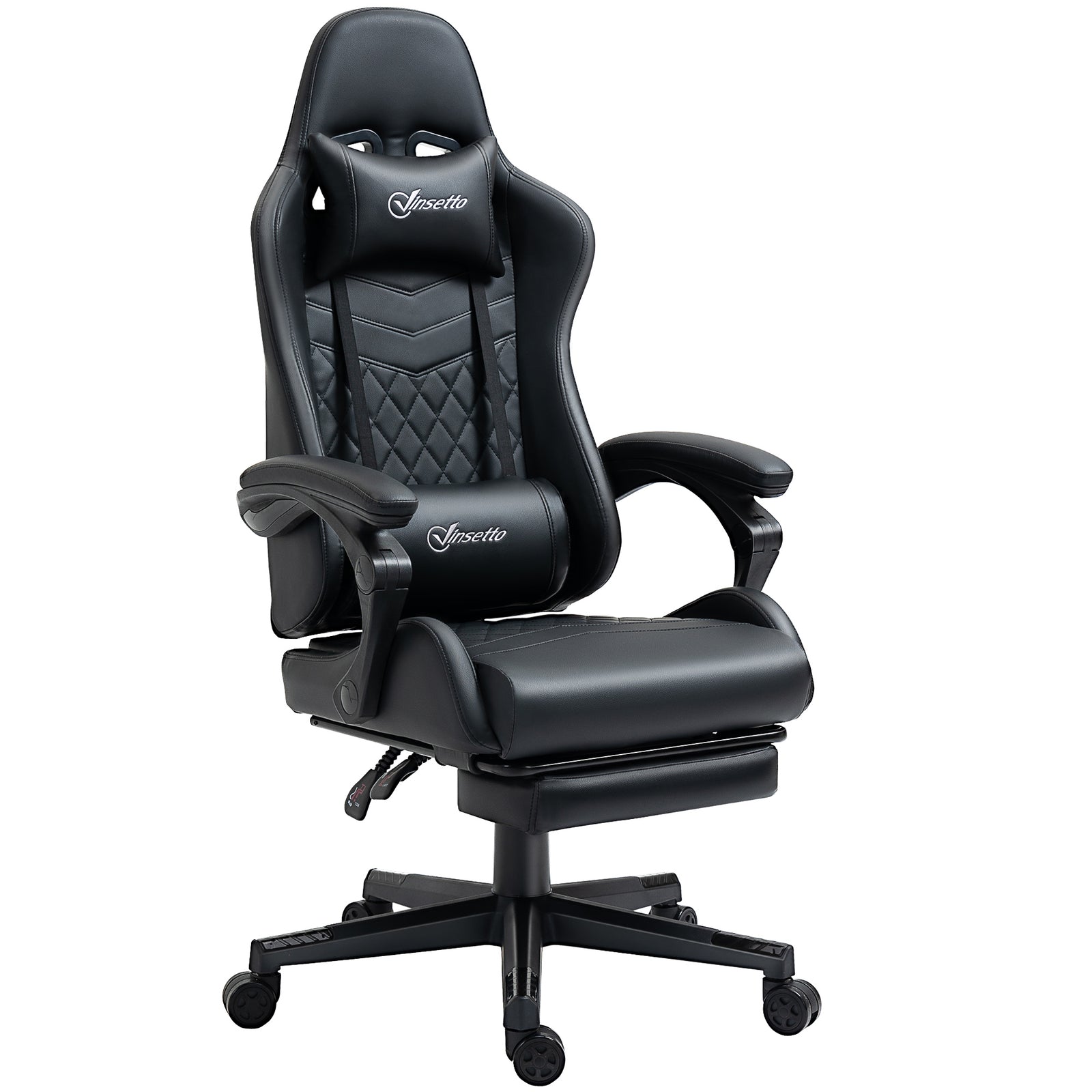 Faux Leather Gaming Chair W/ Arm | Black