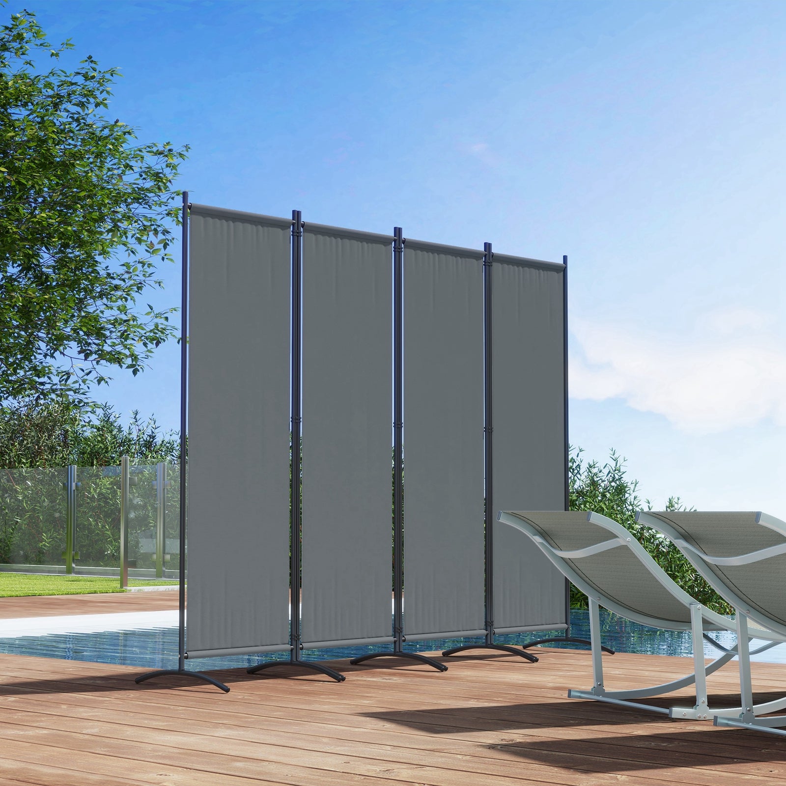 4 Panel Folding Room Divider,portable Privacy Panel