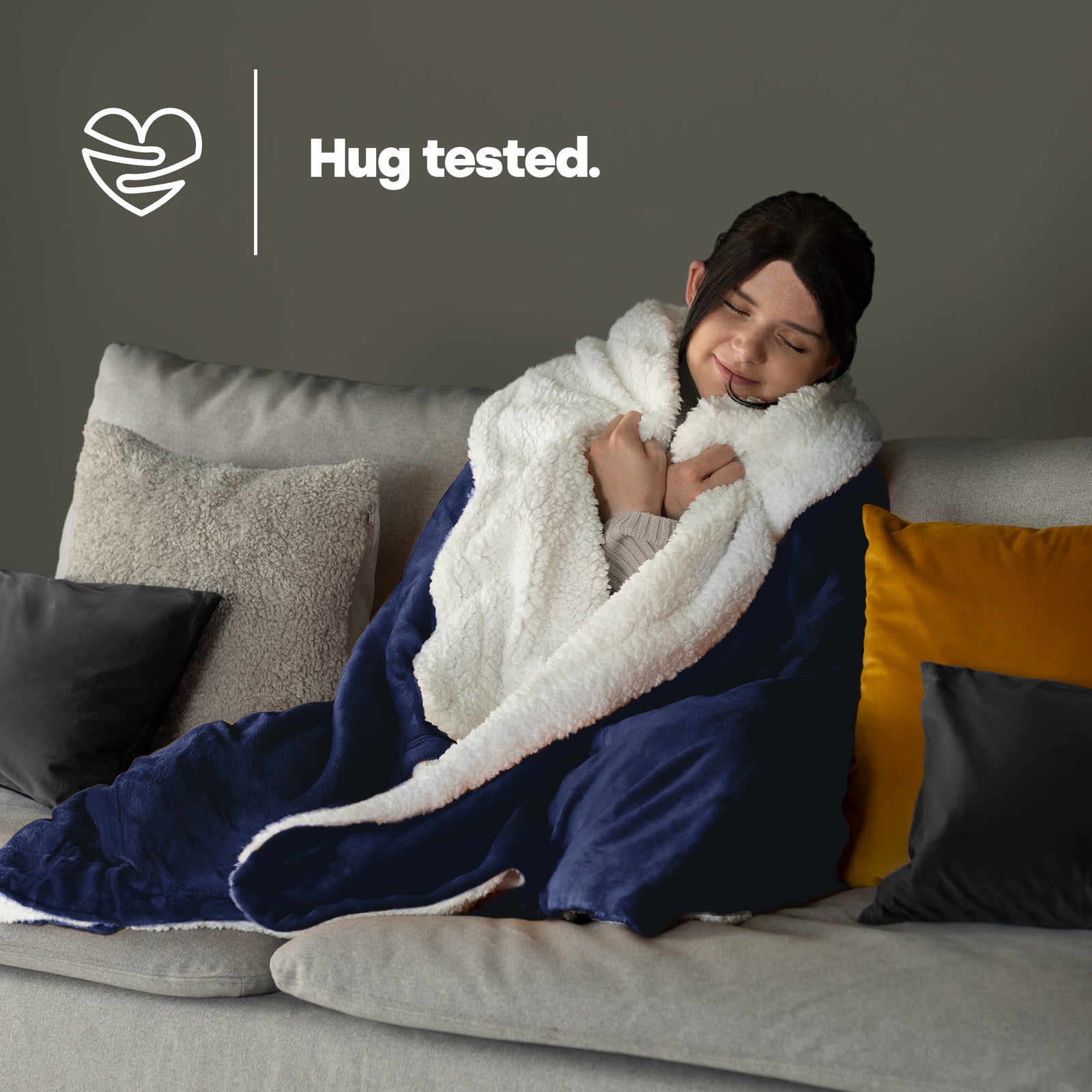 Single Sherpa Fleece Blanket - Midnight