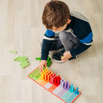 Wooden Rainbow Counting Sticks Game, Includes 55 Sticks