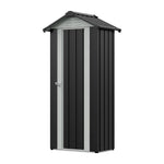 Metal Garden Storage Cabinet 2.7×1.9 Ft Apex Roof Shed With Adjustable 2 Shelves &  Lockable Doors