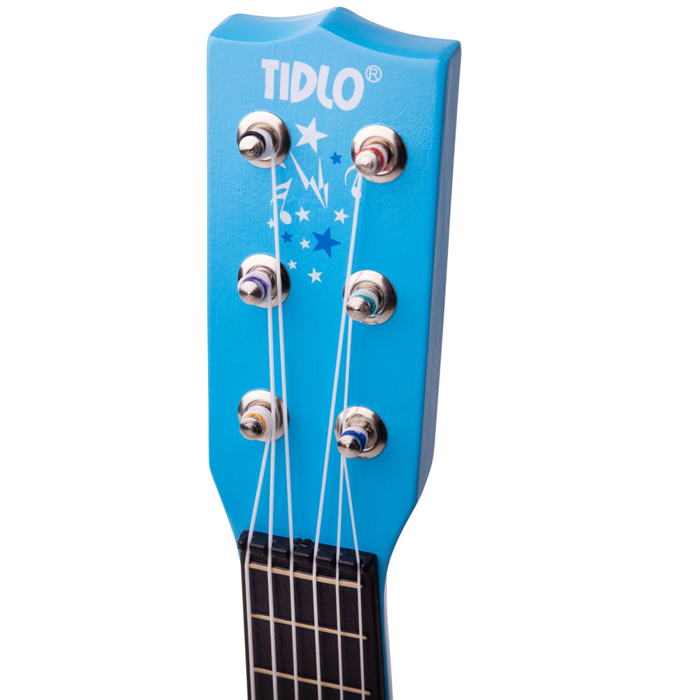 Tidlo Childrens Wooden Acoustic Guitar - Blue/ Stars