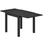 Outsunny Aluminium Extending Garden Table With Faux Wood Slatted Top, Black
