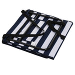 Garden Beach Chair Mat, Sun Lounger Seats With Adjustable | Blue & White