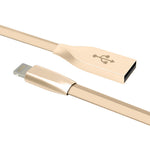 Spring Zinc Alloy Lightning To Usb Sync And Charge Cable 1 Meter | Gold
