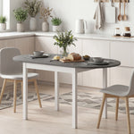 HOMCOM Foldable Dining Table, Solid Wood Drop Leaf Table, Grey