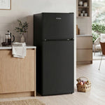 180l Double Door Fridge Freezer With Separate Cooling Zones | Black