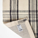 Tartan Check Non-slip 100% Wool Rug | 120cm x 80cm | Black & White