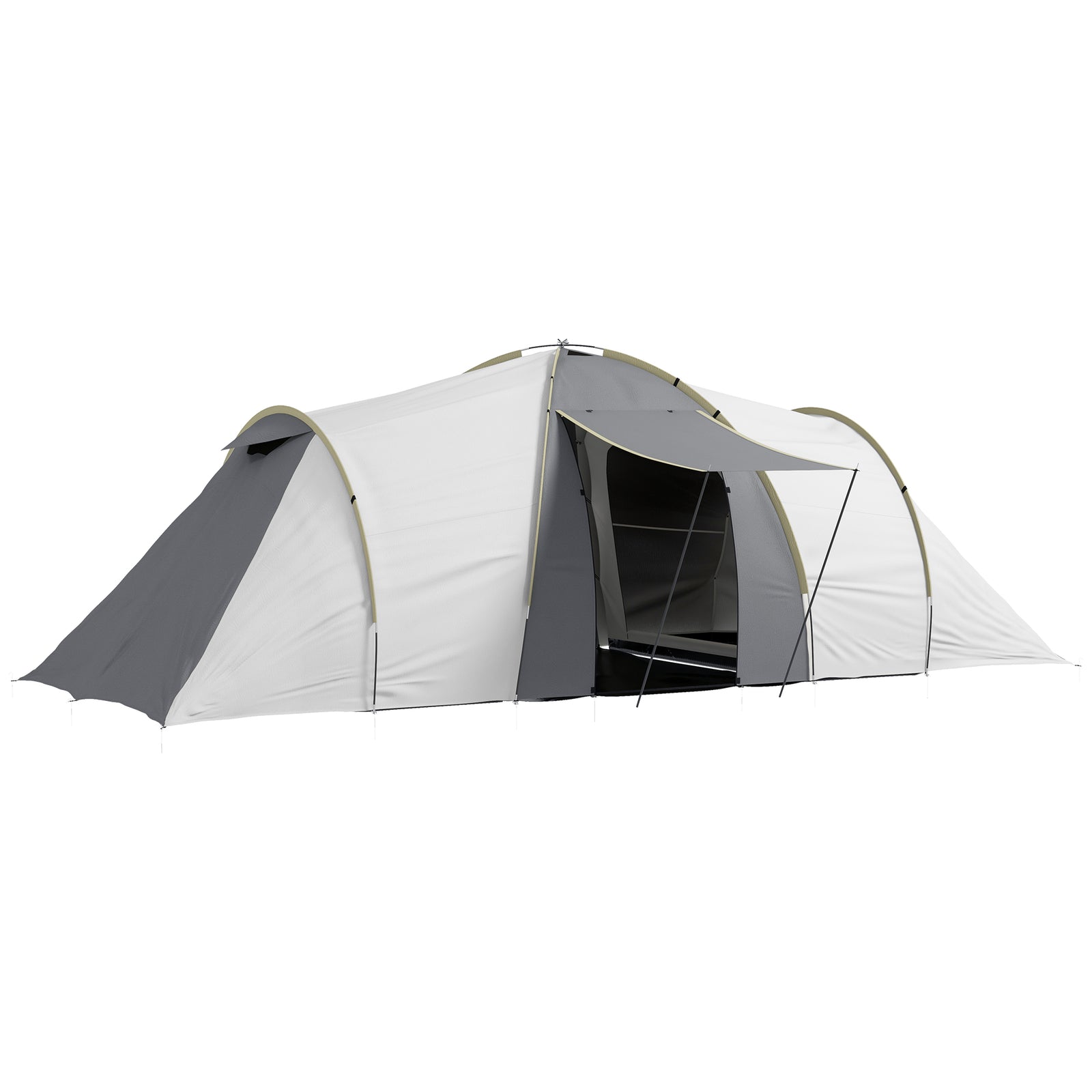 4-6 Man Tunnel Tent, Camping Tent W/ Bedroom, Living Area | Multi Colour