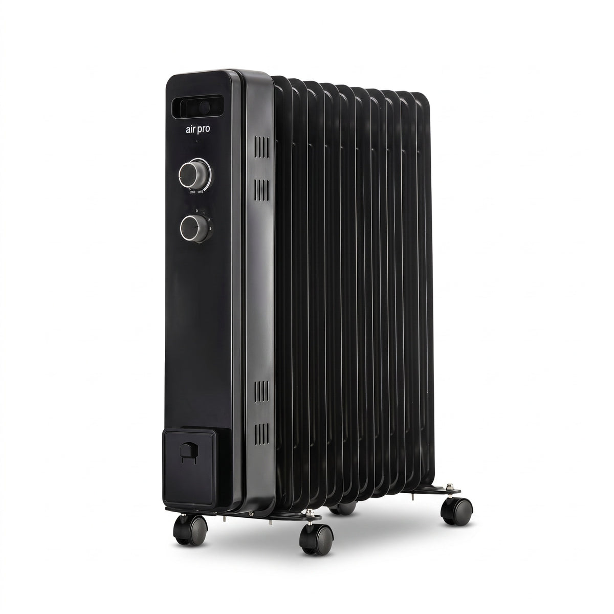 Oil Filled Radiator | Portable Electric Heater | 2000w | Black