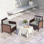 2pc Outdoor Seat Cushion For Patio Furniture | Light Slate Gray