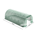 Outdoor Walk-in Tunnel Greenhouse With Heavy Duty Steel Frame & Roll-up Door | 6 x 3 x 2m | Green