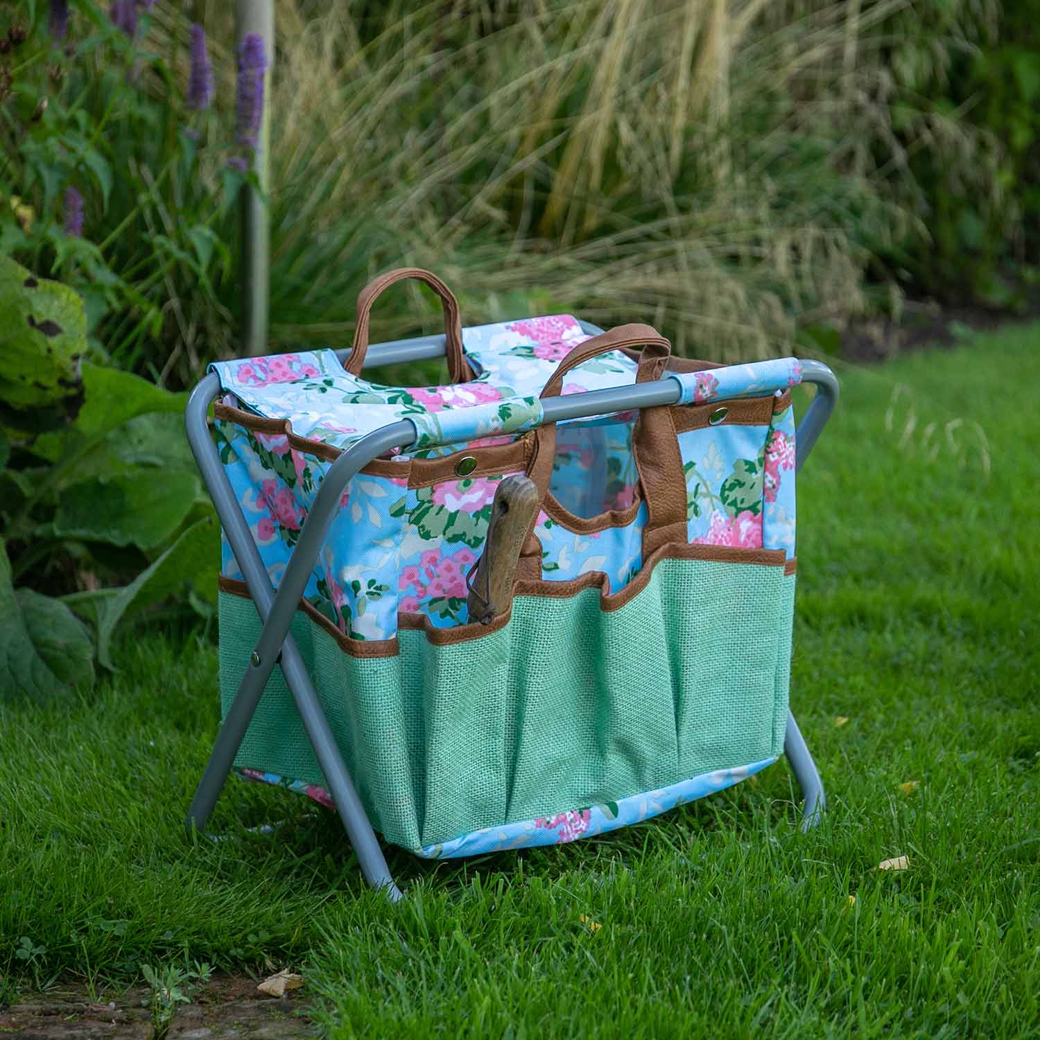Floral Tool Stool - Foldable Seat With Detachable Jute Tote | Rose