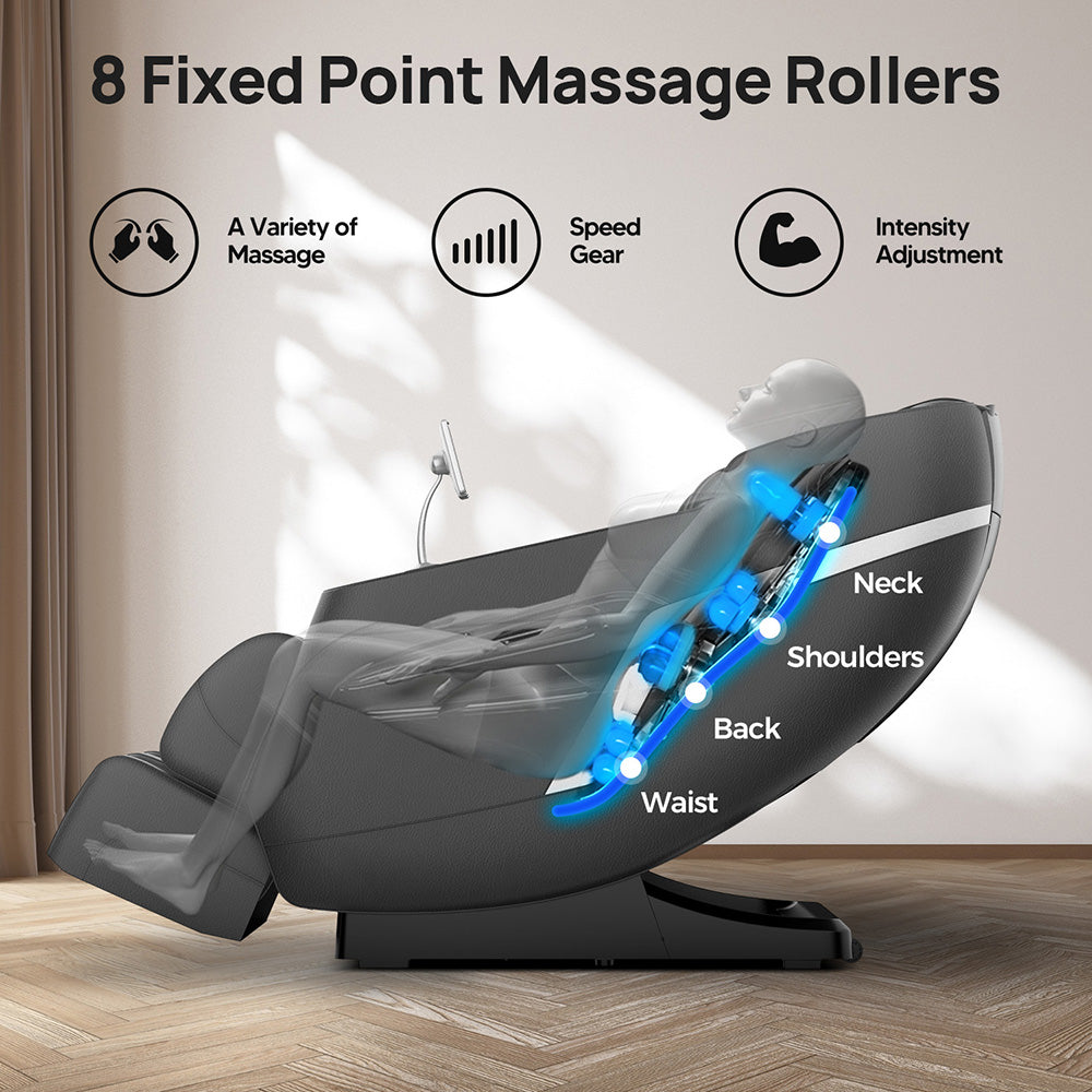 Zero Gravity Heated Full Body Massage Chair With Touch Screen Recliner With Back Heat, Foot Roller, Air Compression & Shiatsu For Home And Office