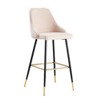 Soft Paddeed Velvet Breakfast Bar Stools Home Bar Velvet Bar Stool | Cream