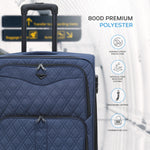 Large  29.5" Lightweight 4 Wheel 800d Soft Case Quilted Suitcases Set Of 3 Anti Crack - Cabin & Hold Luggage 100+ Airlines Approved | Large | Navy Blue