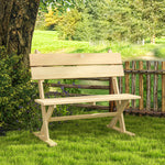 2 Seater Wooden Garden Bench Outdoor Loveseat With Back