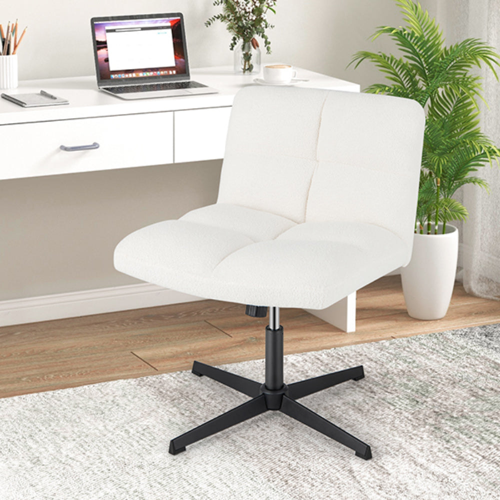 White Upholstered Armless Leisure Chair