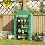 90x49x160cm Small Greenhouse W/ Shelves - Green