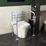 Adjustable Toilet Safety Frame With Rubber Tips Storage