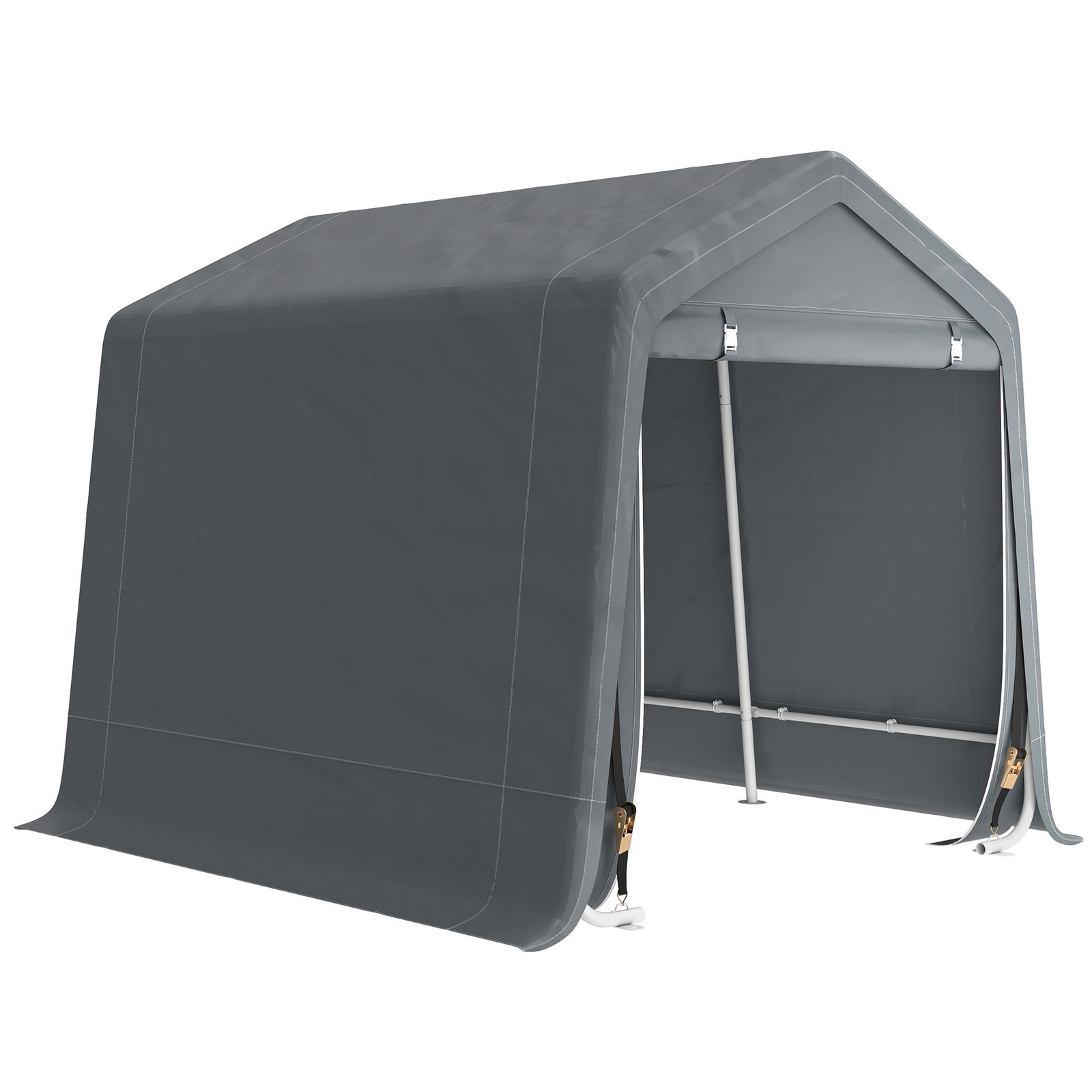 Outdoor Waterproof Garden Storage Shed Tent Zipper Doors | Dark Grey