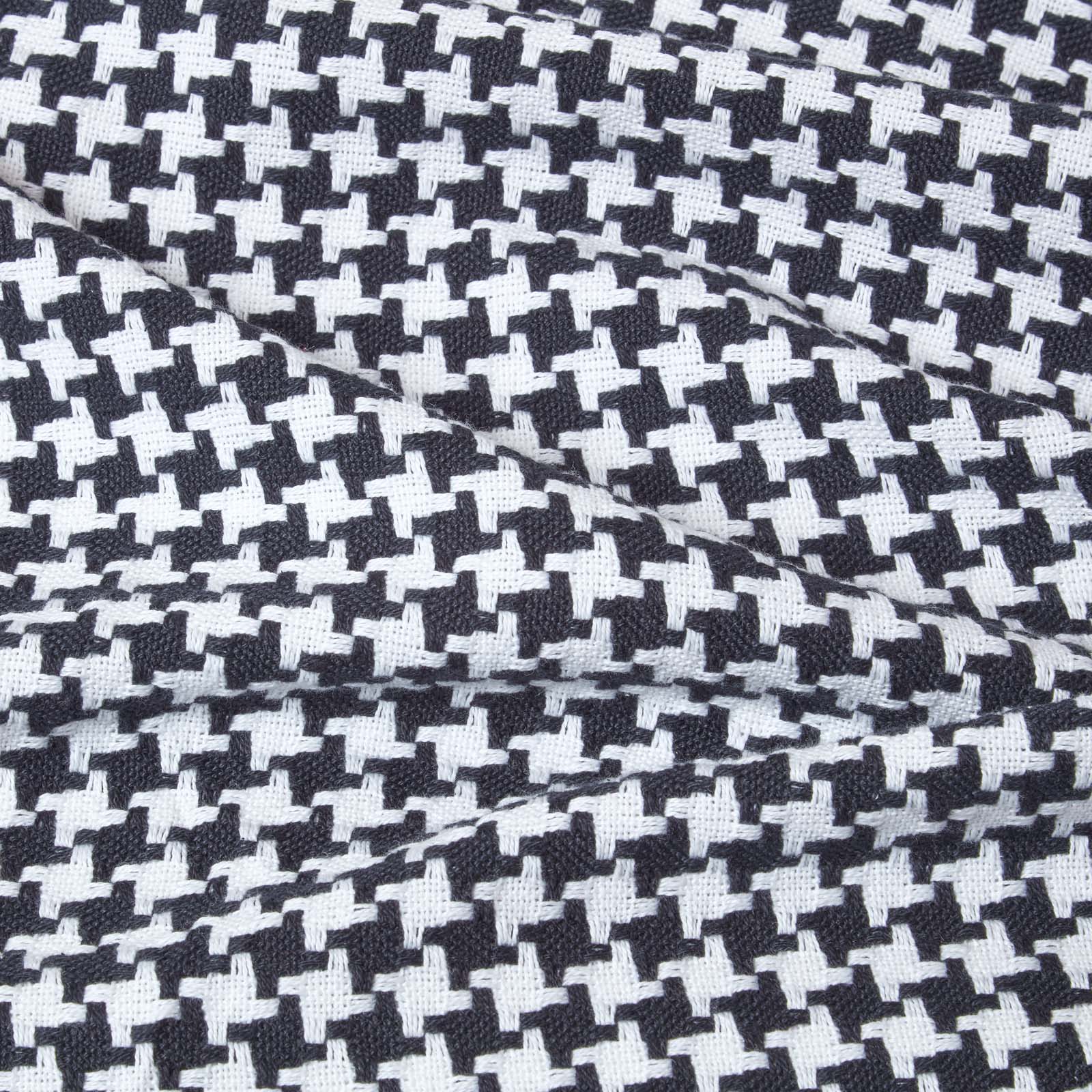 Houndstooth Design 100% Cotton Bedspread Throw | 255cm x 360cm | Black