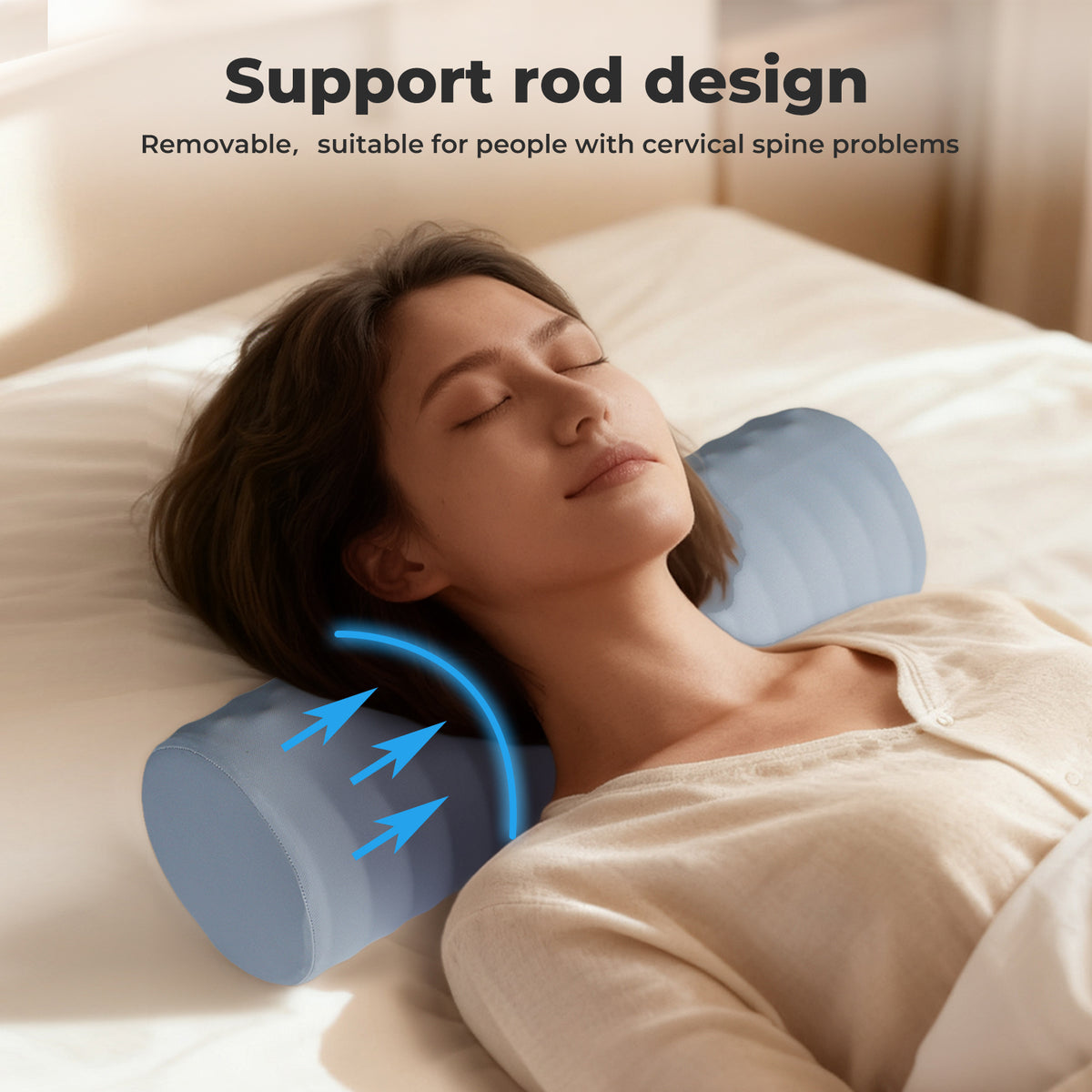 Lavio Ergonomic Memory Foam Neck Pillow Support Bar For Cervical Pain Relief