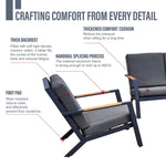 Malibu Aluminium 5 Seat Lounge Set In Grey With Olefin Cushions & Syn-teak Arms | Grey