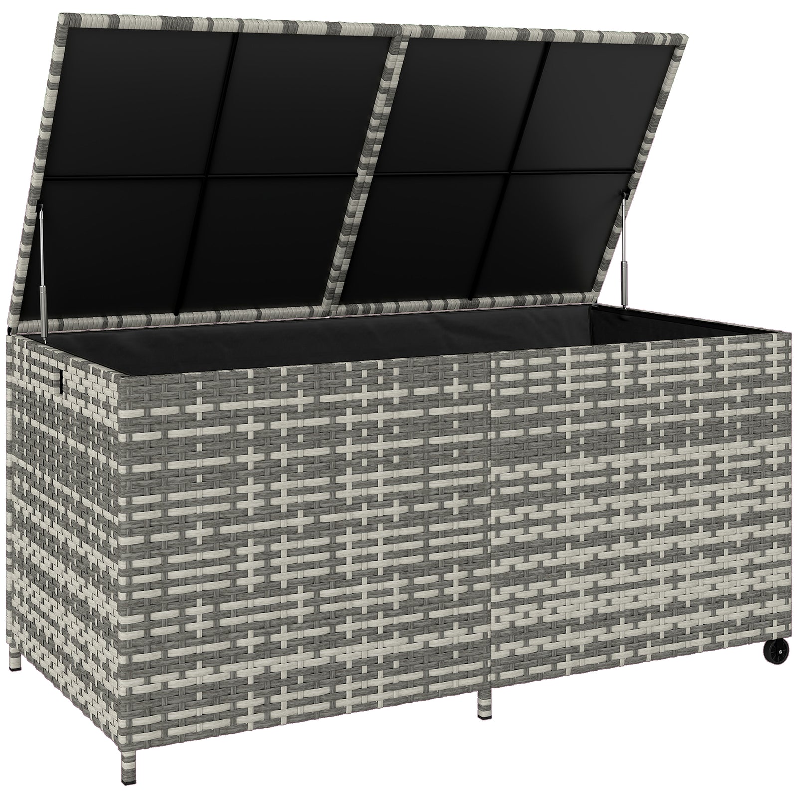 650l Garden Storage Box With Wheels, Waterproof Liner | Grey