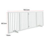 Foldable Freestanding 3/4-panel Pet Gate, Indoor Safety Barrier For Doorways, Halls & Staircases | Large | White