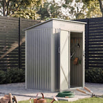 5 X 3ft Metal Garden Storage Shed With Lockable Door | Light Grey