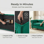 Chesterfield Scroll Arm Velvet Sofa 2 Seater | Emerald