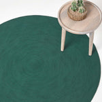 Handmade Woven Braided Oval Rug | 150cm | Forest Green
