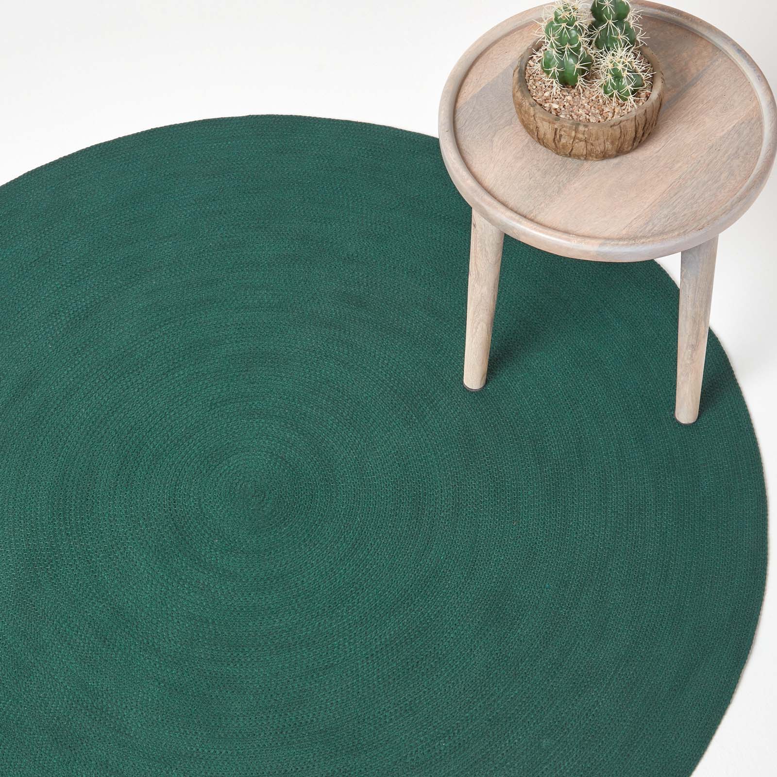 Handmade Woven Braided Oval Rug | 150cm | Forest Green