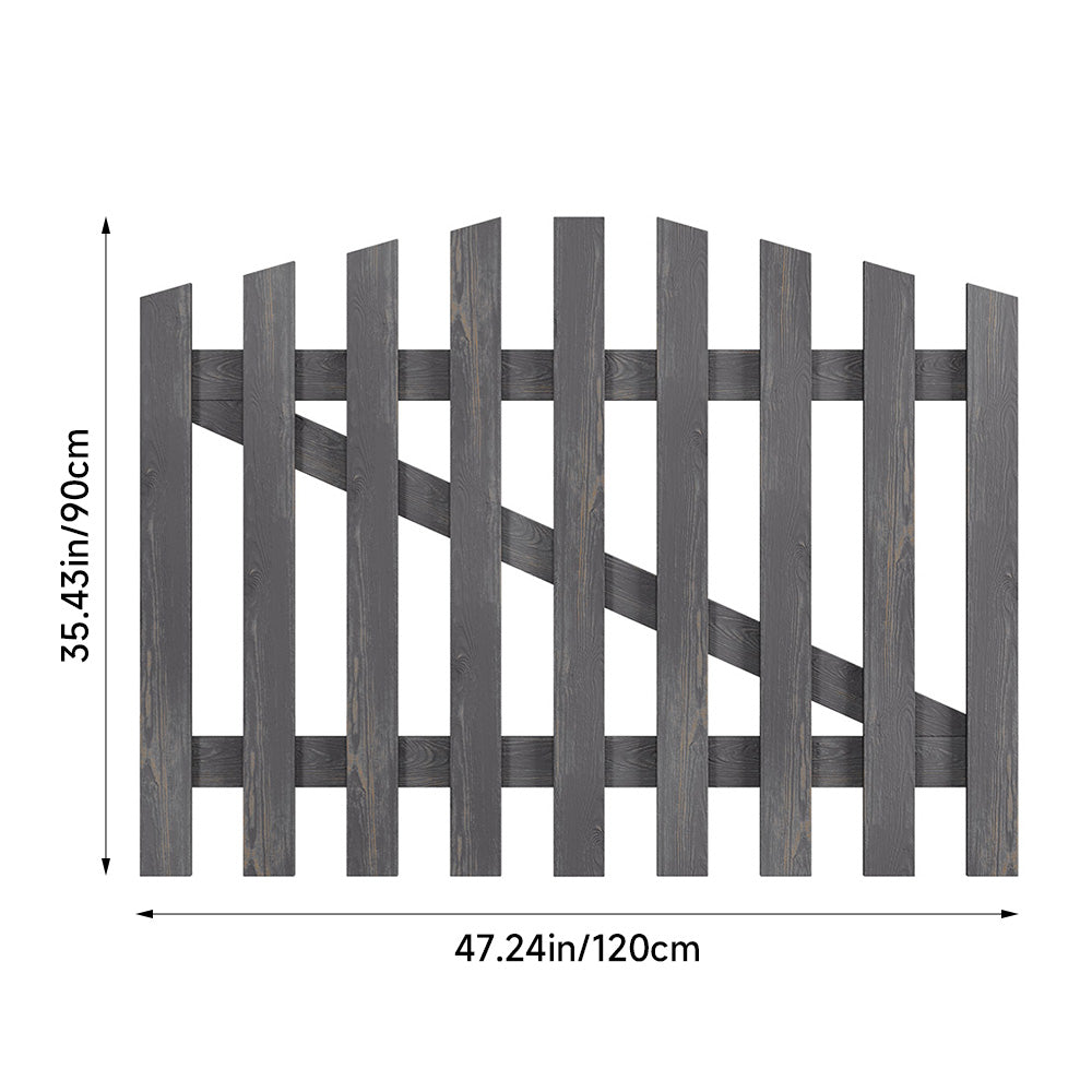 Rustic Wooden Garden Gate With Arched Top Weathered Gray Finish | Medium | Grey