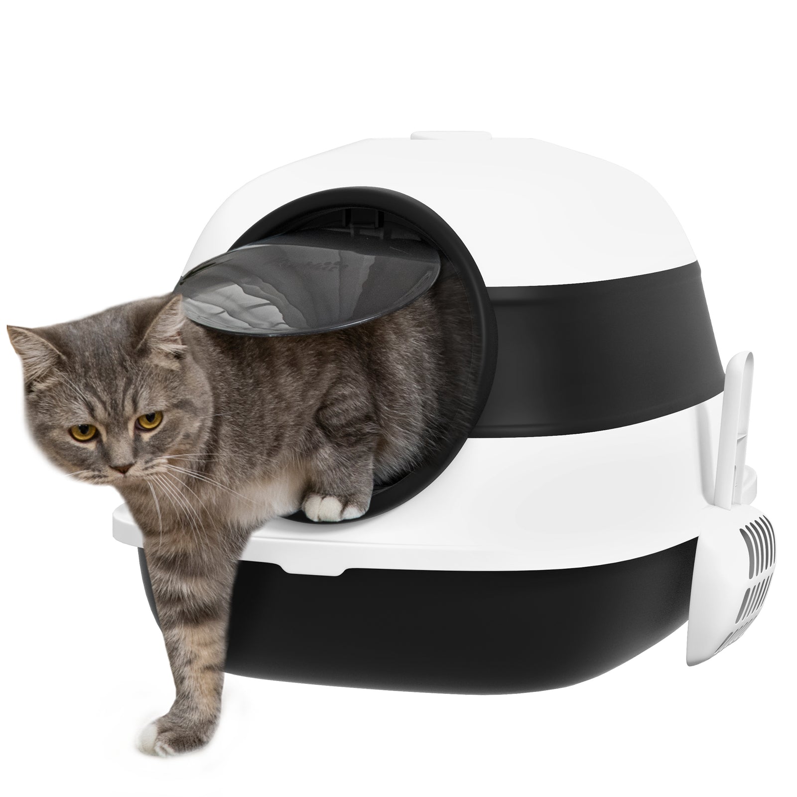 Foldable Cat Litter Tray W/ Lid, Deodorant, Scoop | Black