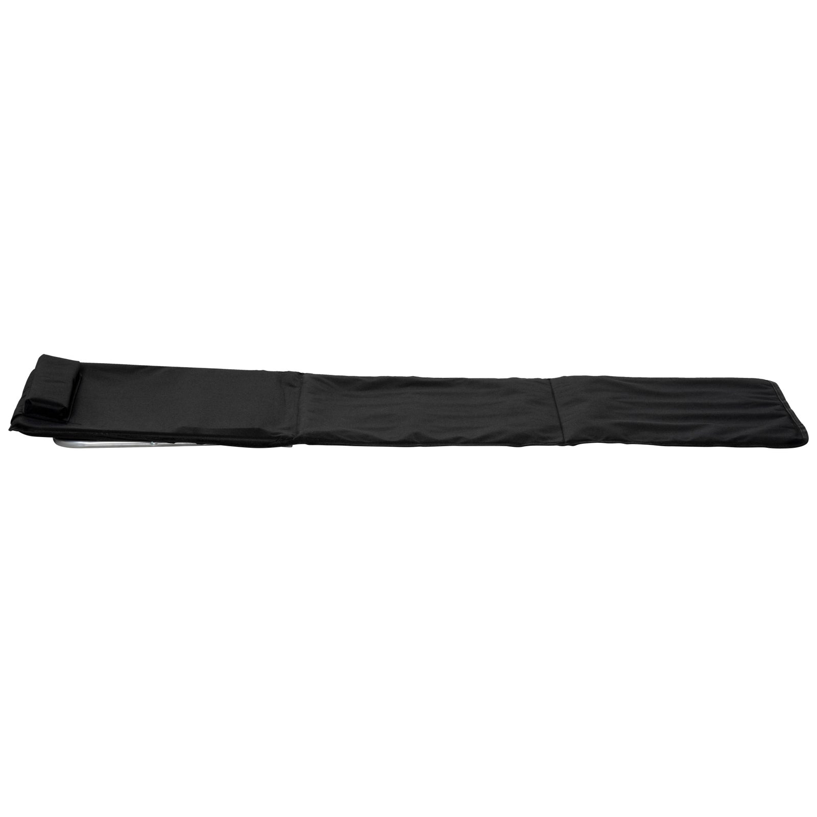 2pc Outdoor Beach Mat Steel Reclining Chair Set W/ Pillow | Black