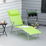 Sling Patio Reclining Chaise Lounge Garden Furniture Folding | Green